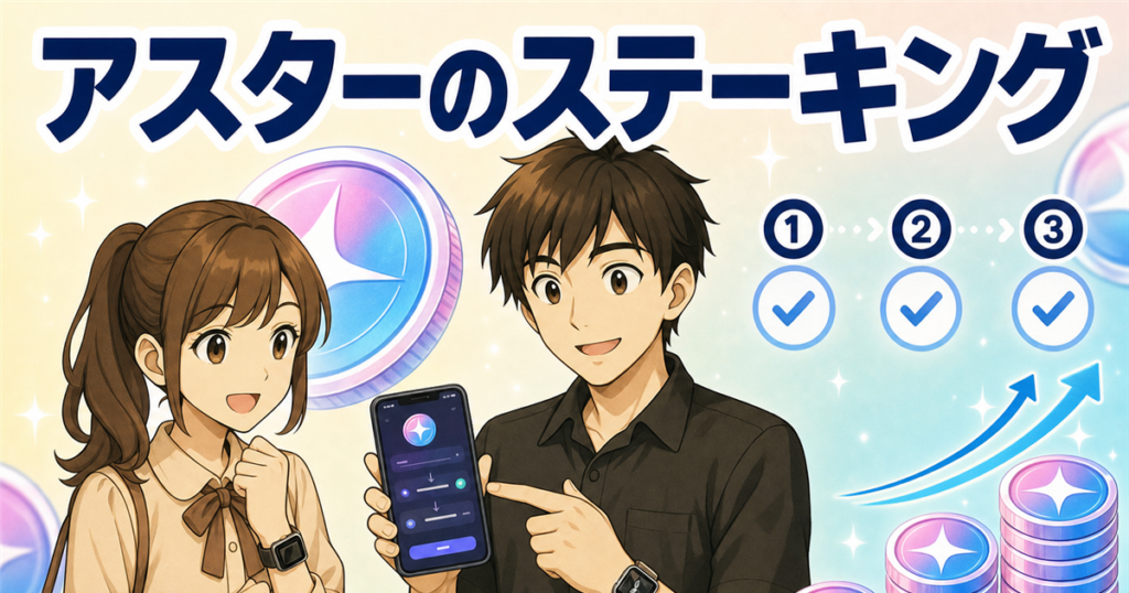 アスター（ASTR）ステーキングのやり方｜取引所で保有するだけの手順を解説