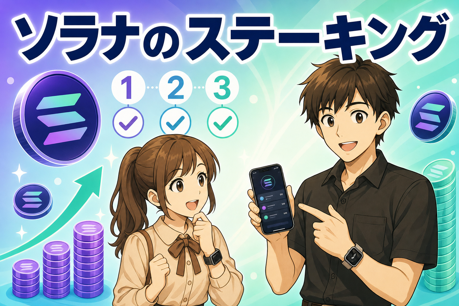 ソラナ(SOL)ステーキングのやり方|取引所で保有するだけの手順を解説