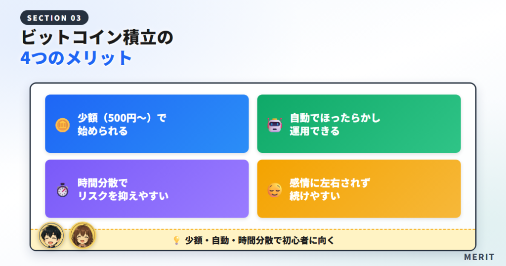 ビットコイン積立のメリット